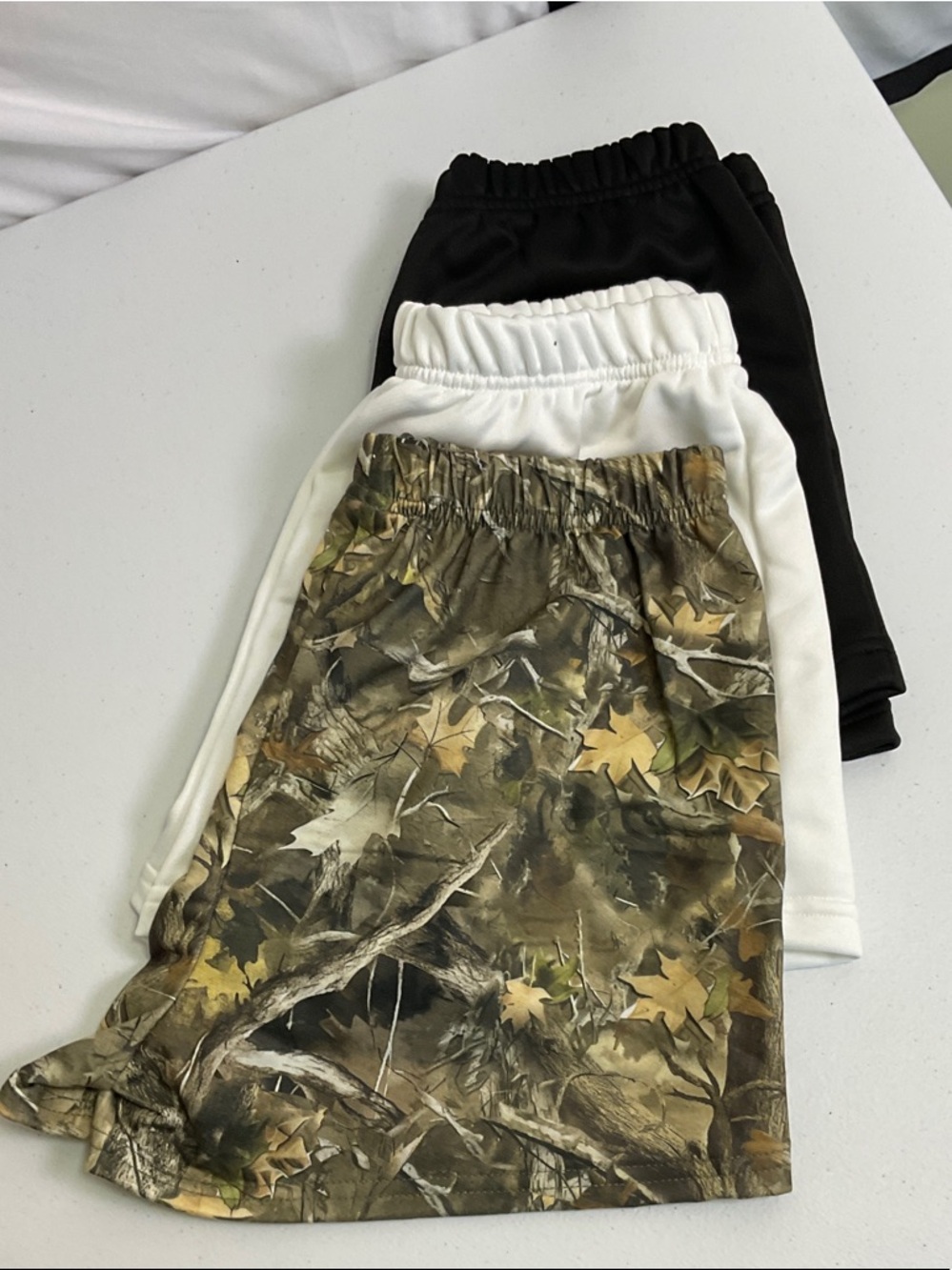 Kids 3-Pack Shorts - Black, White & Camo